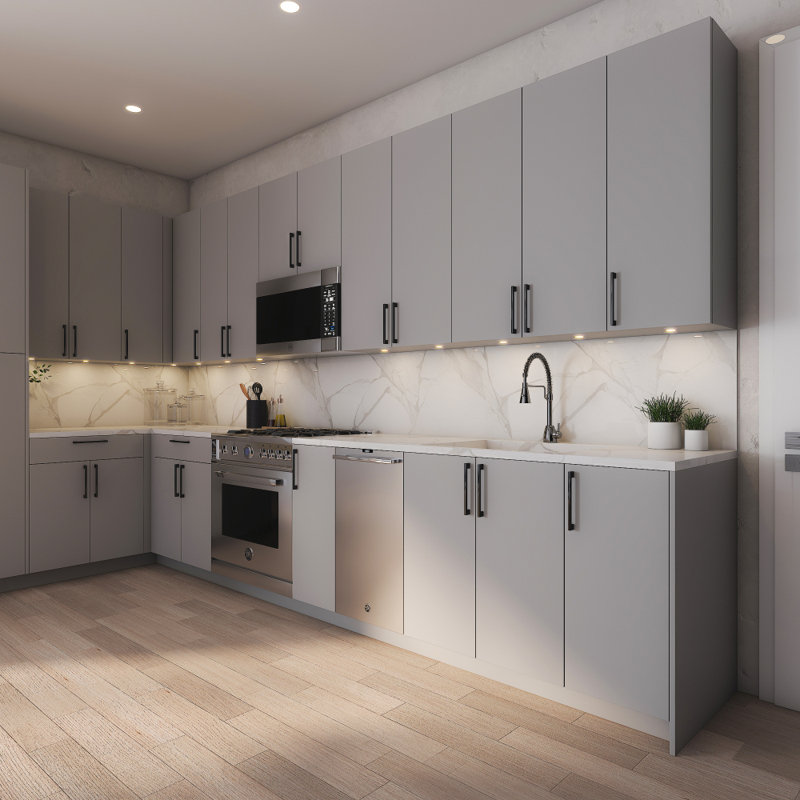 Radiance Matte Gray Slab Style Base Kitchen Cabinet End Panel (30 in W x 0.75 in D x 24 in H)