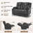Electric Reclining Loveseat Sofa with Heat and Massage, Cup Holders, USB Charge Port-441978744