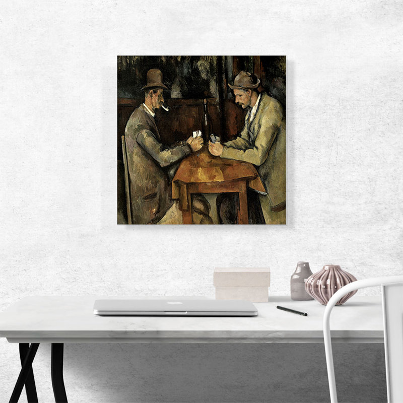 Les joueurs de cartes - 1892 - impression, H 18 po x l 18 po x P 1,5 po