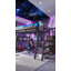 Lit mezzanine en métal pleine grandeur AVELOR avec escalier de rangement, ports USB, lumières à DEL et garde-robe intégrée-129527385