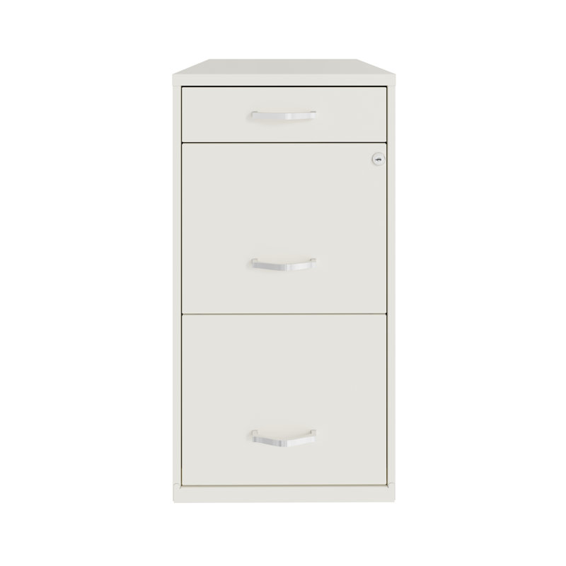 Maegan 3 Drawer Letter Width Vertical Home and Small Office Premiere File Cabinet with Pencil Drawer, Pearl White
