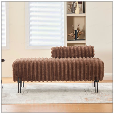 Upholstered Mini Loveseat with Metal Legs, 2-Seater Small Sofa, Adjustable Back for Living Room and Bedroom, Perfect for Small Spaces
