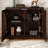 Mid Century Modern Fluted Sideboard Cabinet With 2 Outlet Holes, Buffet Cabinet With Storage, Narrow Side Cabinet For Living Room Entryway Hallway Kitchen Coffee Bar-125507834