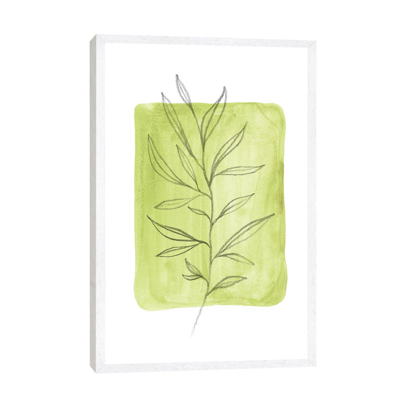 Olive Leaves by Whales Way - Print on Canvas, 101.6cm H x 66.04cm W x 3.81cm D, White Framed