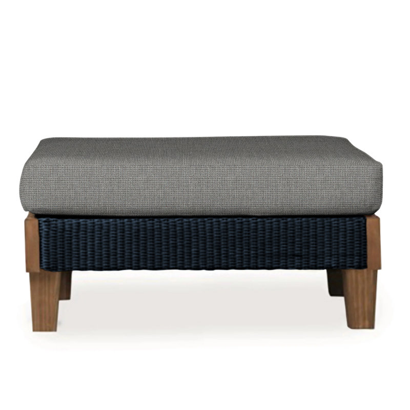 Catalina Outdoor Ottoman, Sailcloth Seagull, Ebony