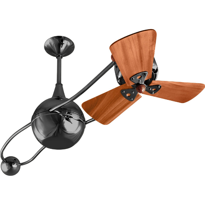 44" Brisa 2000 3 Wooden Blade Rotational Ceiling Fan, No, Polished Copper