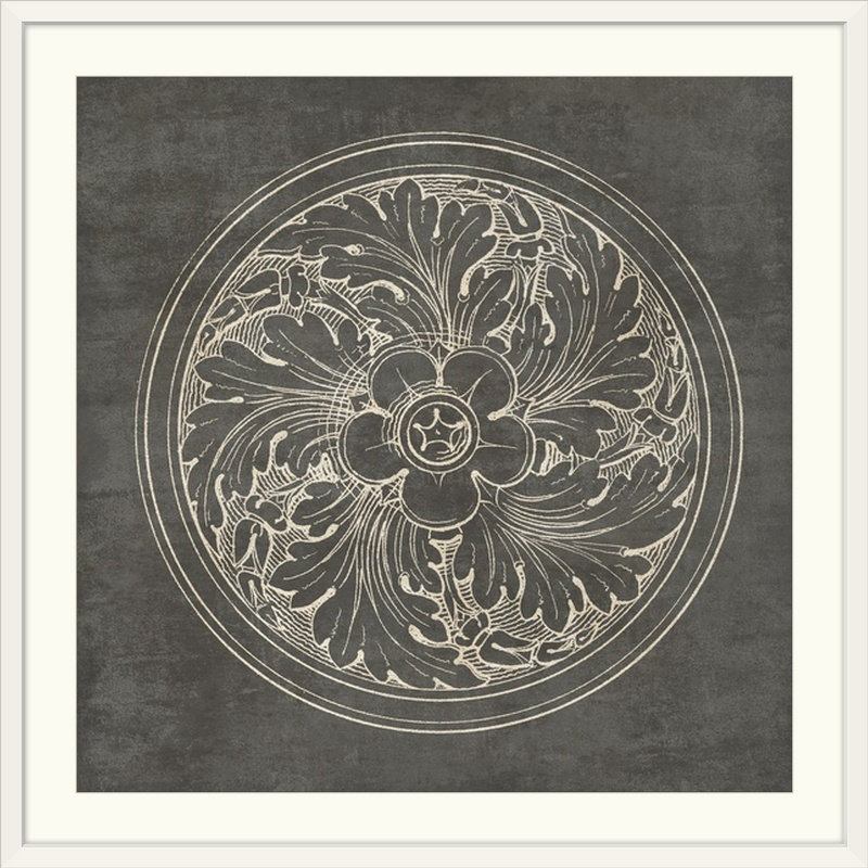 « rosette ii », impression grise, H 35 po x l 35 po x P 1,5 po, Toile