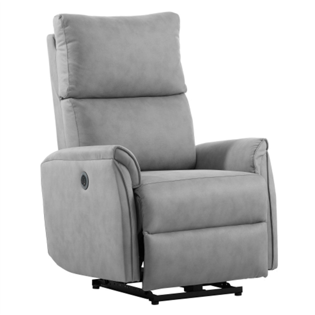 Small Home Theater Chair Lift Electric Recliner with USB Port Side Button Control Safety Cushion Latitude Run Body Fabric: Gray 100% Polyester