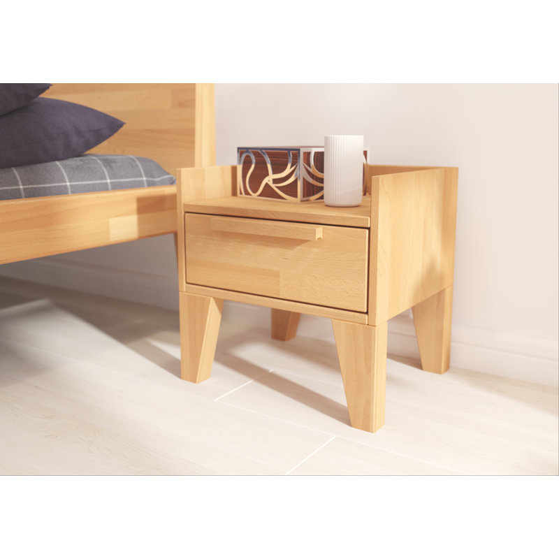 Jovanni 40cm W Solid Wood Bedside Table