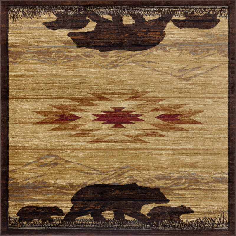 2' X 3' Lodge Style Style Area Rug, Rectangle 2' x 3'