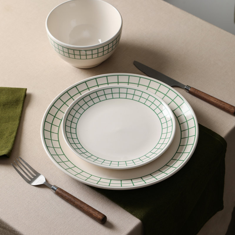 Gridiron 24-Piece Dinnerware Set Earthenware