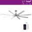 Oversized 72" Modern Smart Ceiling Fan with LED Light, Remote and Work with Tuya APP-88777907