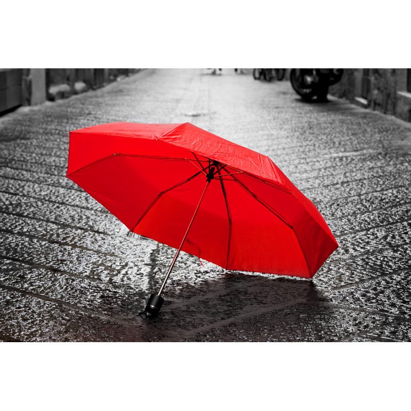 Red Umbrella - Wrapped Canvas Print, 30cm H x 46cm W x 3.8cm D