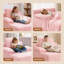 Canapé pour enfants en rose avec accoudoirs et couverture convertible-699283685