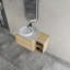 Meuble-lavabo mural de 42 po avec lavabo d'art en céramique, tablettes de rangement et portes à fermeture en douceur, idéal pour les salles de bain modernes-1802904168