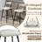 Bar Height Set, Tempered Glass Round Dining Table And Height Bar Stools-797208878-798446351