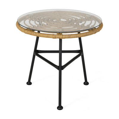 Side Table With Fashionable Look Weave