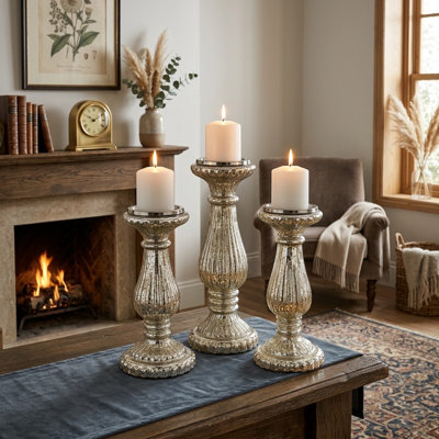 13'' H Glass Tabletop Candlestick