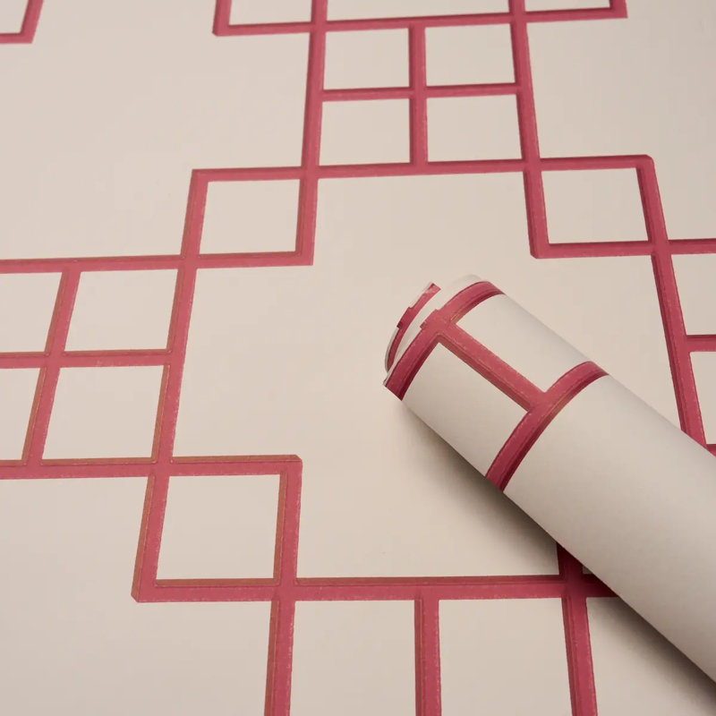 Papier peint treillis Georgette, Rouge