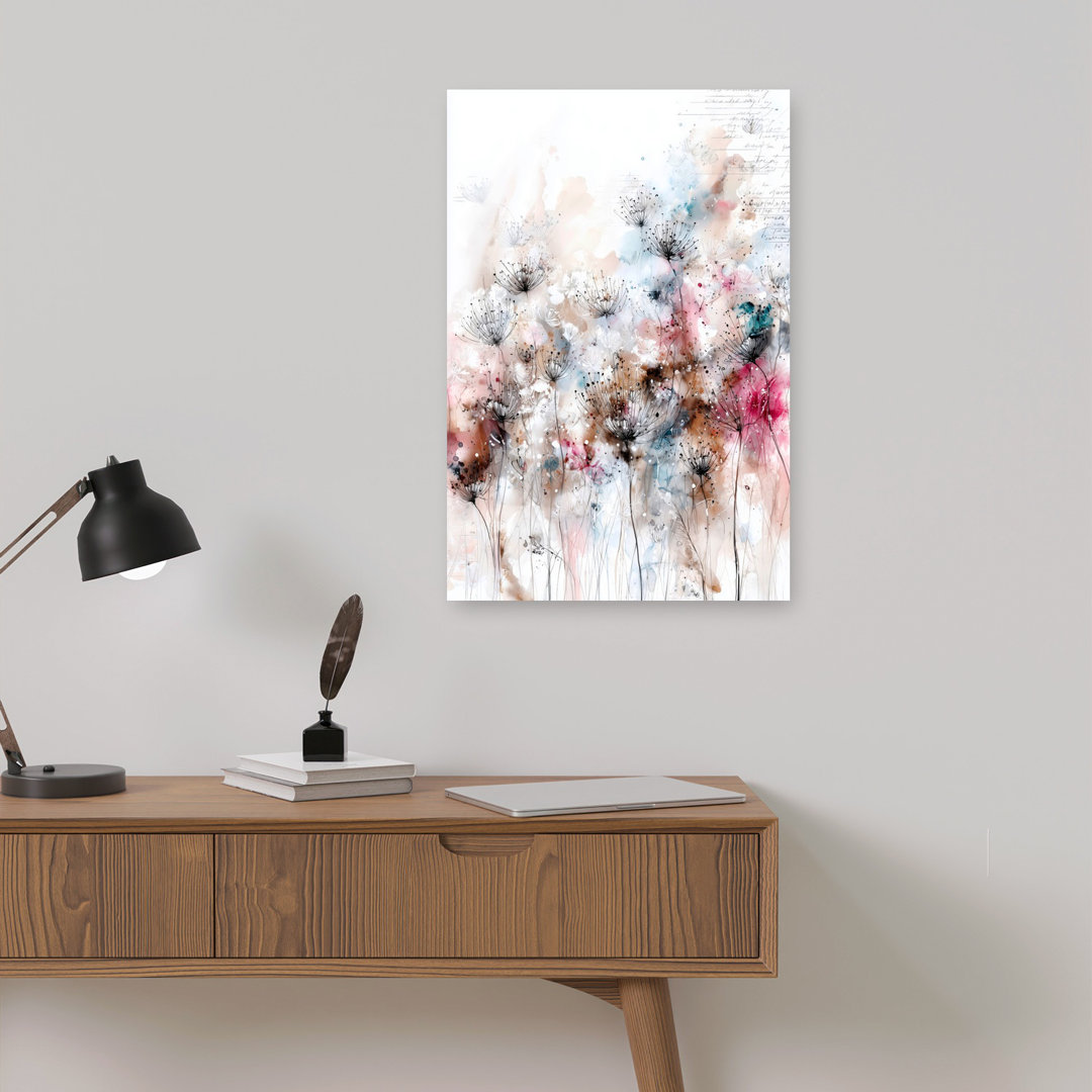 Dreamy Watercolor Botanicals Abstract Contemporary Delicate Nature Flower Wall Art Print