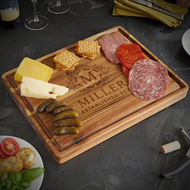 Planche à découper personnalisée en bois d'acacia, Oui
