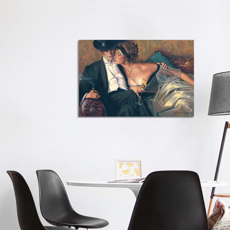The French Lovers 1 Piece Wrapped Canvas Painting, 101.6 cm H x 66.04 cm W x 3.175 cm D