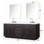 Ensemble de meuble-lavabo double avec robinet et miroirs