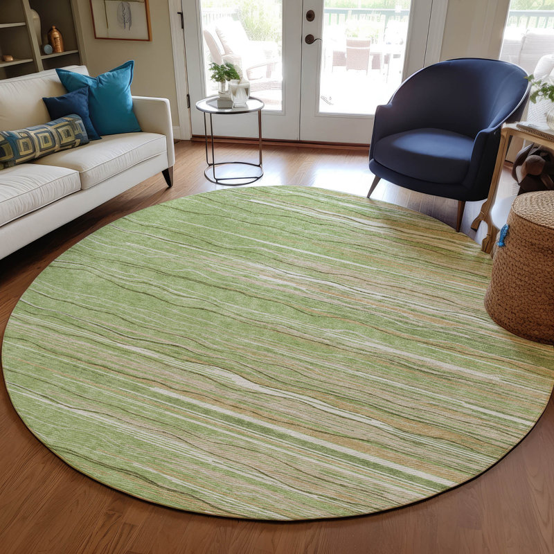  Machine Washable Indoor/Outdoor Chantille ACN996 Paprika Area Rug, Round 8'