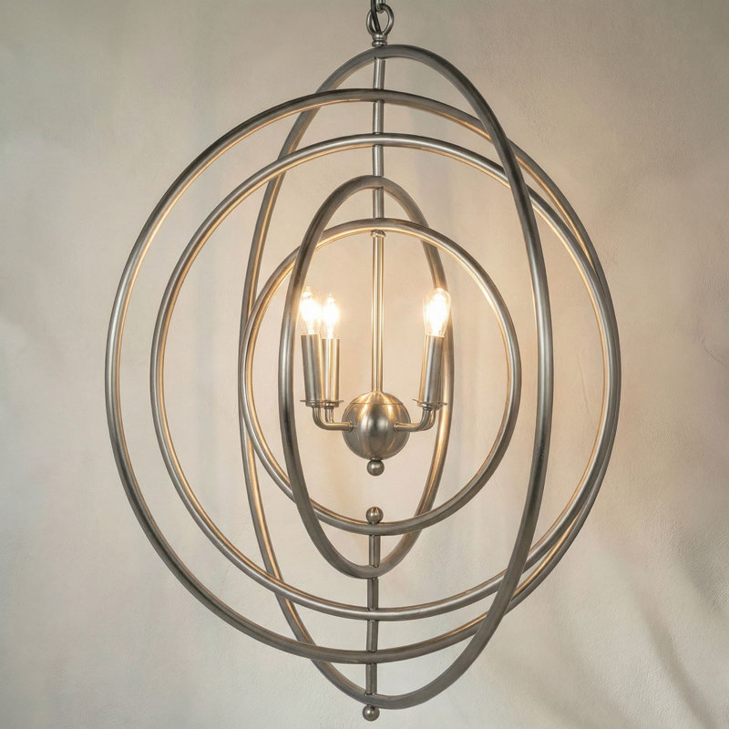 Brooks 4 - Light Chandelier, Antique Silver