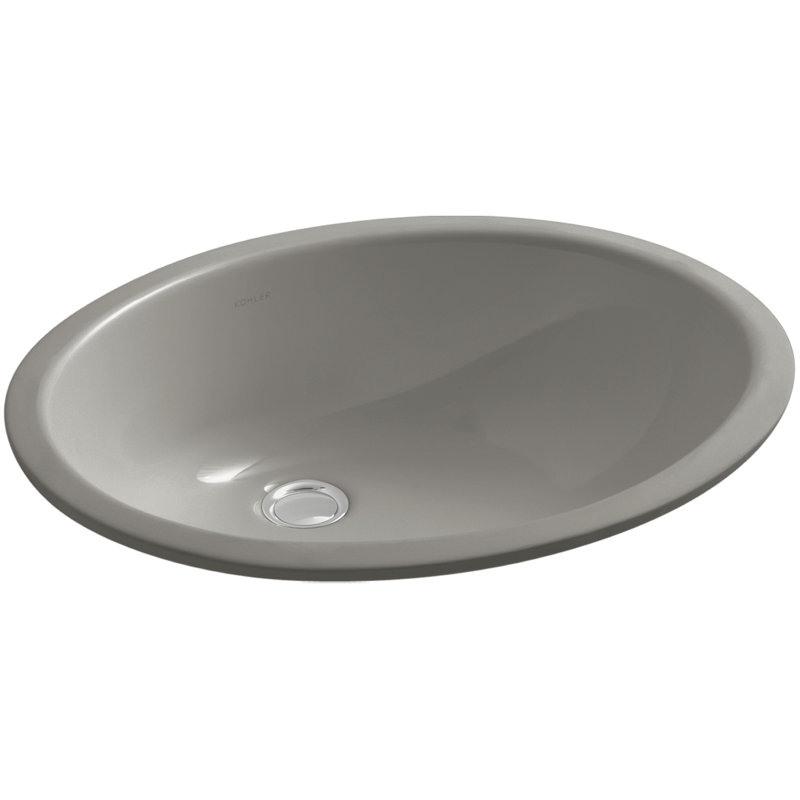 Caxton Ceramic Oval Undermount Bathroom Sink, Cashmere