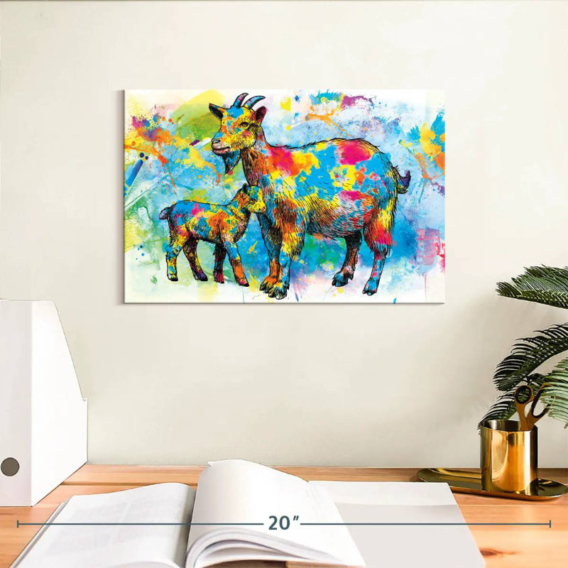 Goats Paint Splash, H 8 po x l 12 po
