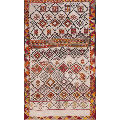 Tapis berbère rétro en laine à motif géométrique marocain