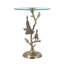Table d'appoint paon 17,7 x 17,7 x 24 po avec plateau rond en verre