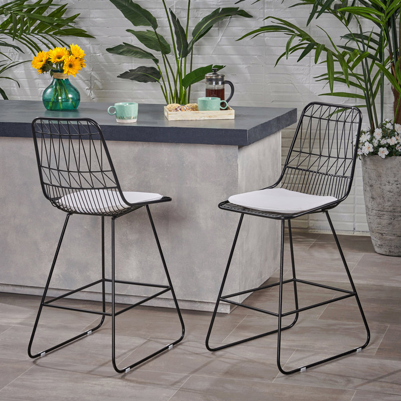 Outdoor Patio Counter Stool, Black