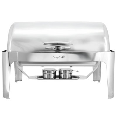 Latitude Run® 9.5 Qt Oblong Roll Top Stainless Steel Professional Chafing Dish/Food Warmer Serving Trays