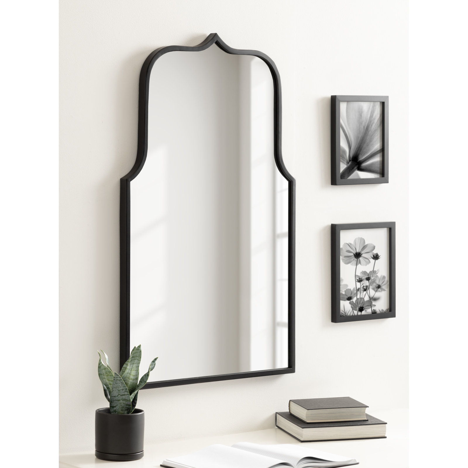 Keris Wide Arch Mirror, Black, 36" x 22"