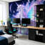 Papier peint adhésif pelez et collez des ailes iridescentes Magical Night Sky Art mural auto-adhésif et amovible-130889224