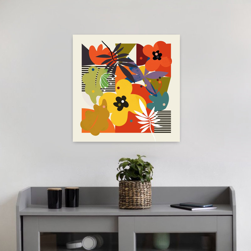 Art contemporain contemporain abstrait coloré, H 18 po x l 18 po