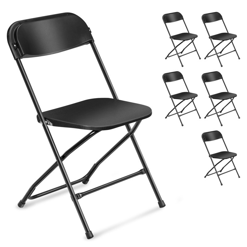 Plastic / Resin Folding Chair Set, Black