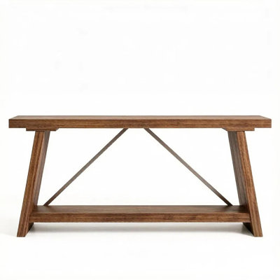 70.9 Inch Extra Long Sofa Table, Industrial Console Table Behind Couch, 2‑tier Open Shelf For Living Room, Entryway, Hallway