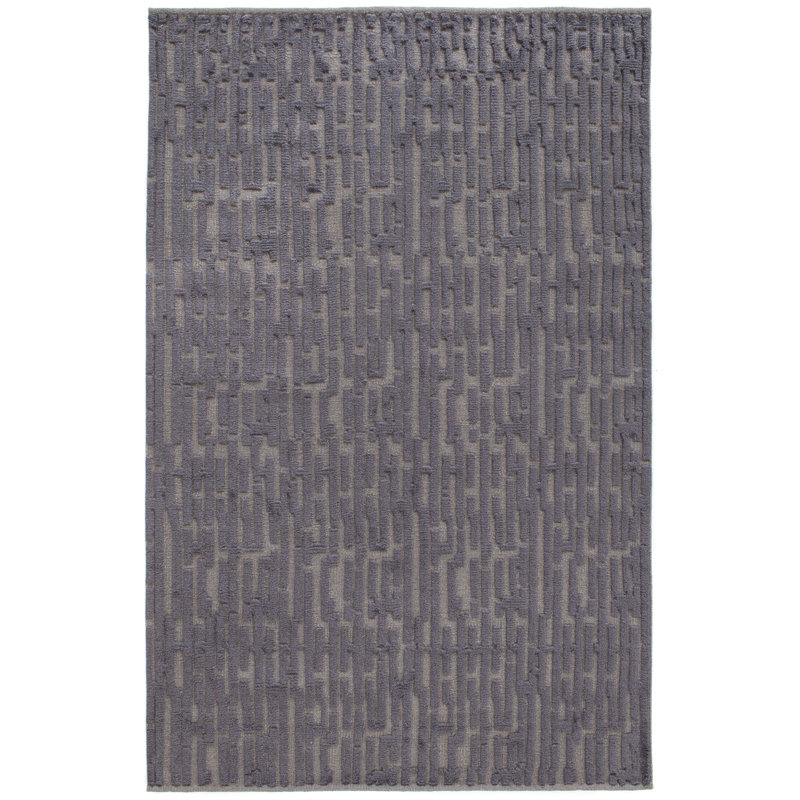Gray Hand-Knotted Wool Rectangular 10' x 14' Rug