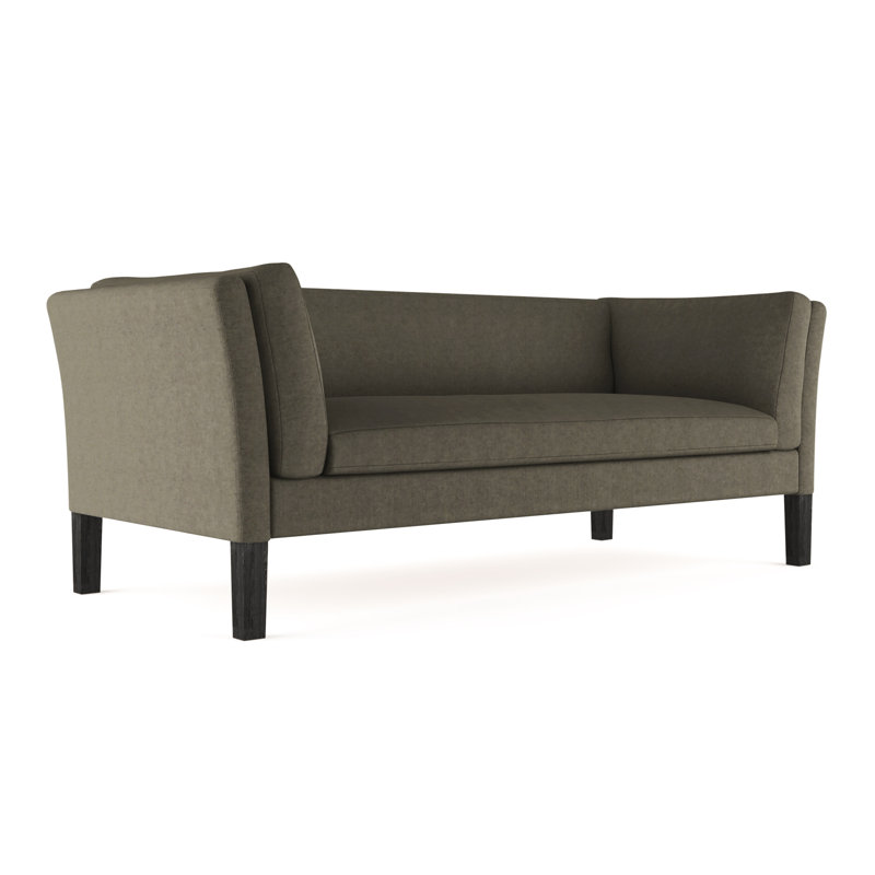 Canapé Charlton, Velours moelleux graphite, Patiné, H 31 po x l 108 po x P 33 po
