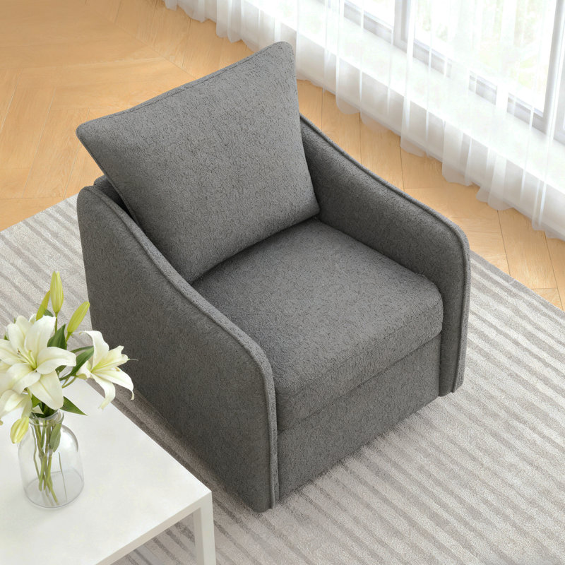 Chaise pivotante rembourrée moderne gris anthracite, Gris anthracite