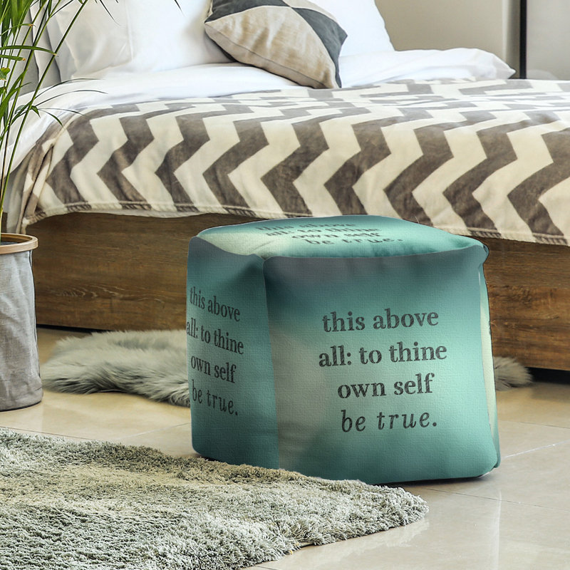 Upholstered Ottoman, Teal Glow