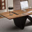 Bureau d'écriture rectangulaire en bois massif Nut-Brown-1791662455