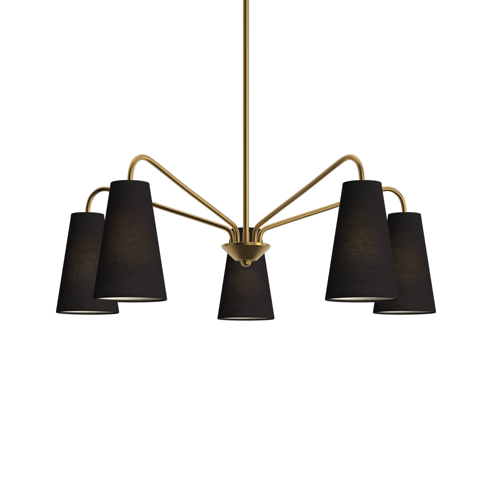 Cher 5-Light Chandelier, Brass, Black