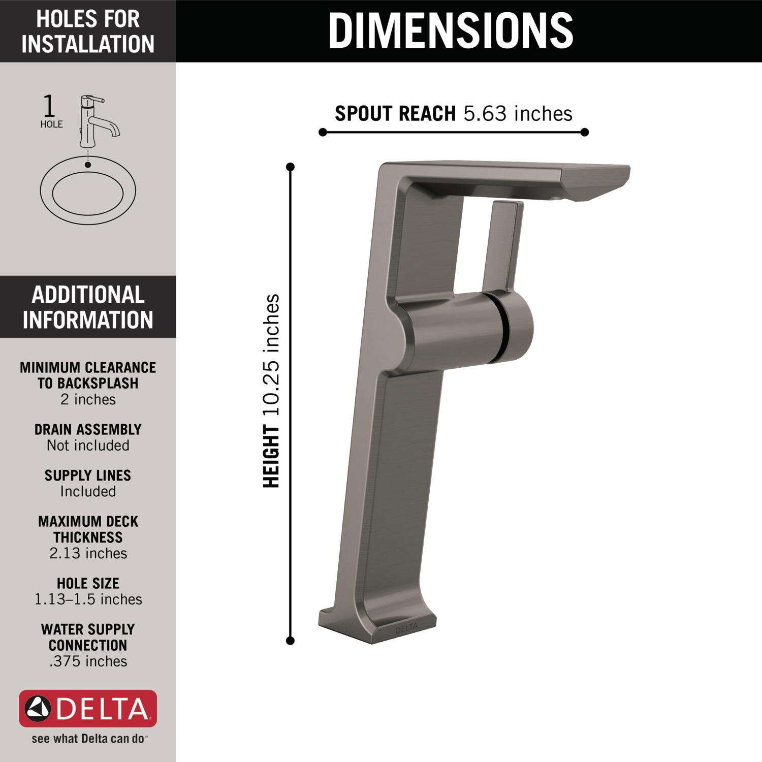 Pivotal® Single-Hole Faucet with Diamond™ Seal, Black Stainless