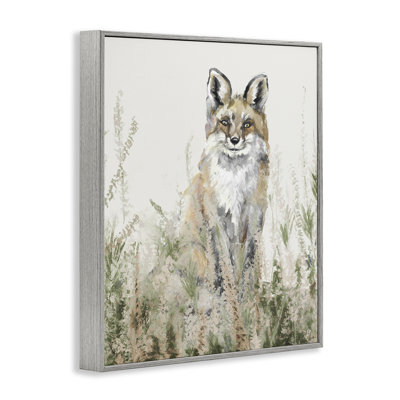 Fox in Meadow Landscape, estampe numérique, design par Patricia Pinto