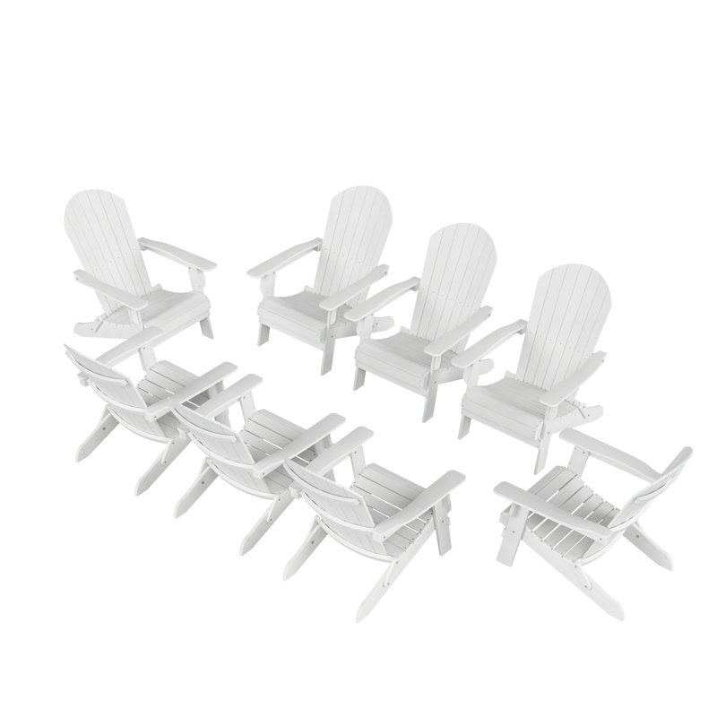 Chaise Adirondack pliante en plastique Arrlo, Blanc