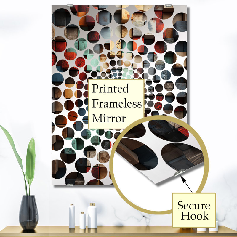 Brazzell - Miroirs muraux décoratifs cubisme abstrait, 40 po x 30 po